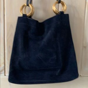 Tory Burch Navy Suede  Farrah Hobo Bag ( Pristine)